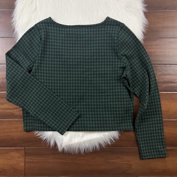 Madewell Size XL Gingham Check Jacquard Cardigan‎ Sweater Jacket - Picture 6 of 7